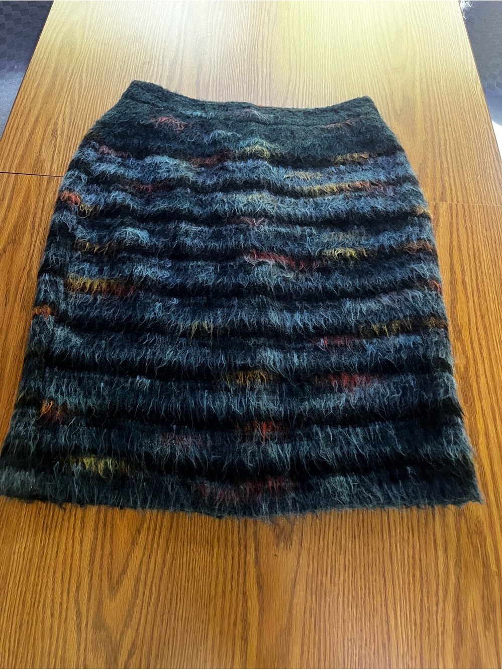 Maeve Fuzzy Striped Pencil Skirt in Black with Multicolor Accents Size 2